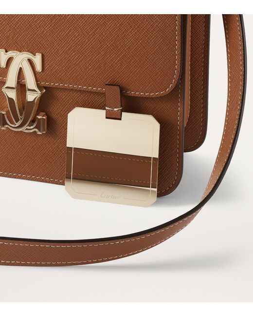 Cartier Brown Mini Calfskin C De Shoulder Bag