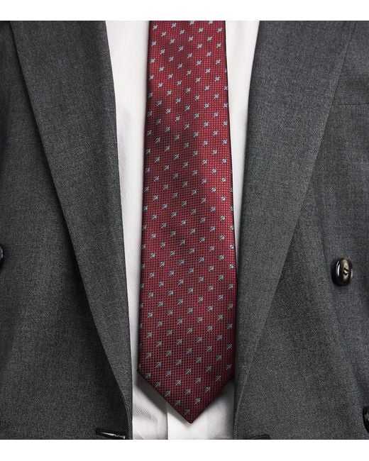 Emporio Armani Purple Silk Jacquard Tie for men