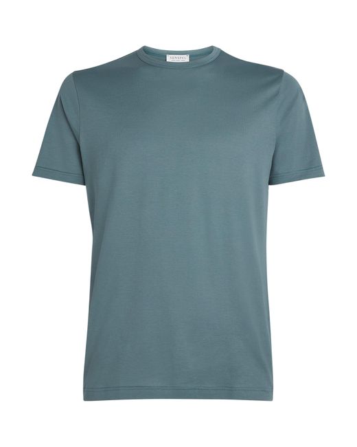 Sunspel Blue Supima Cotton Classic T-Shirt for men