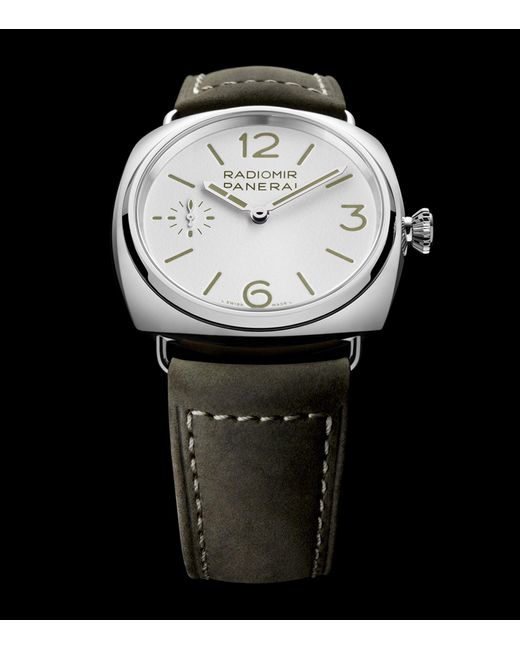 Panerai Gray Stainless Steel And Calf Leather Radiomir Officne Watch 45mm for men