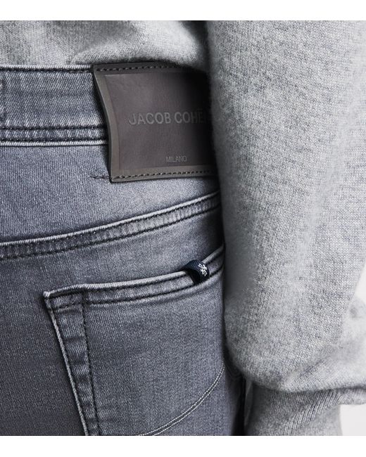 Jacob Cohen Blue Cotton-Modal Bard Slim Jeans for men