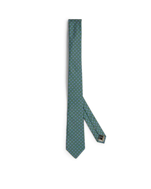 Giorgio Armani Green Silk Jacquard Patterned Tie for men