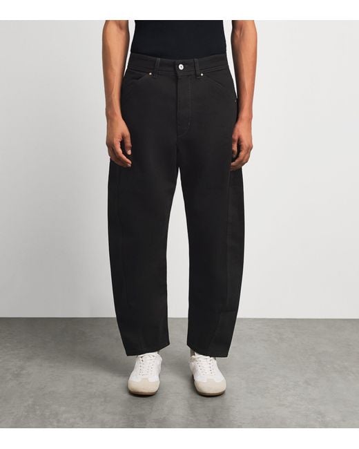 Lemaire Black Twisted Workwear Barrel Jeans for men