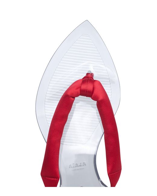 Alaïa White Invisible Thong Flip Flops