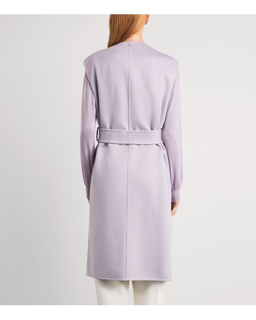 Agnona Purple Cashmere Belted Coat