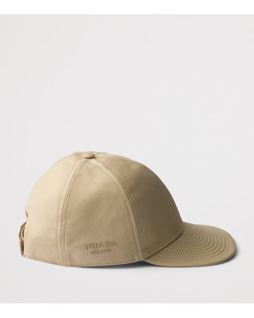 Prada Natural Old Cotton Satin Baseball Cap for men