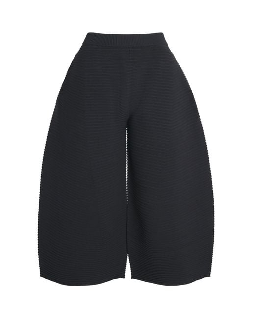 Issey Miyake Blue Corrugated Knit Cropped Trousers