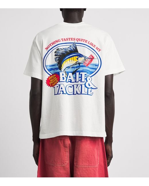 CHERRY LA White Cotton Boxy Marlin T-Shirt for men