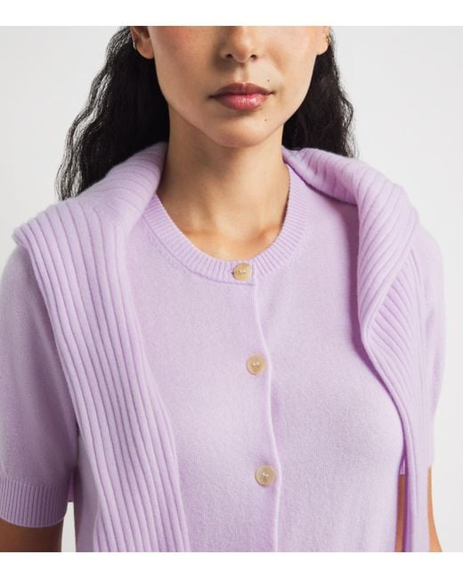 arch4 Purple Cashmere Stanley Cropped Cardigan