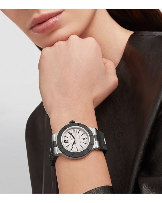 BVLGARI Gray Aluminium Titanium Watch 40mm for men