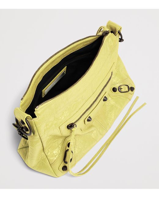 Balenciaga Yellow Mini Lambskin Le City Moto Shoulder Bag