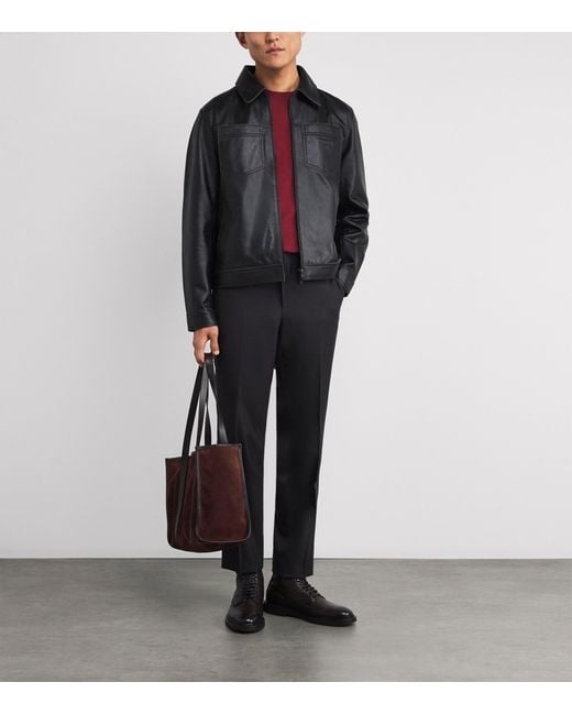 Isaia Red Cashmere Crew-Neck Sweater for men