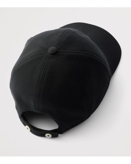 Prada Black Piqué Baseball Cap for men