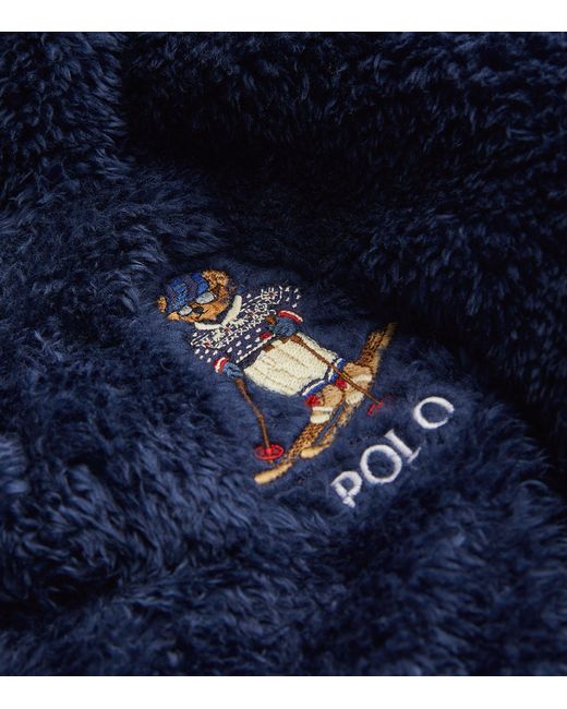 Polo Ralph Lauren Blue Fleece Ski Polo Bear Hoodie for men