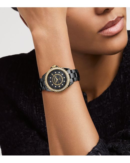 Chanel Black Ceramic And Diamond J12 Calibre 12.1 Watch