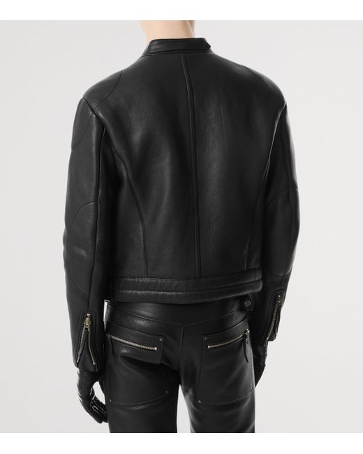 Tom Ford Black Leather Biker Jacket for men
