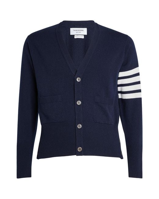 Thom Browne Blue Cashmere Button-Up Cardigan for men