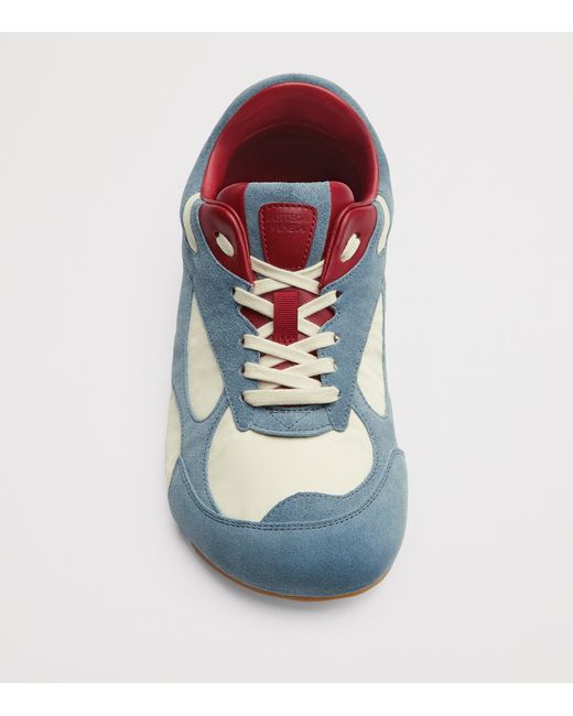 Bottega Veneta Blue Orbit Flash Low-Top Suede And Nylon Sneakers