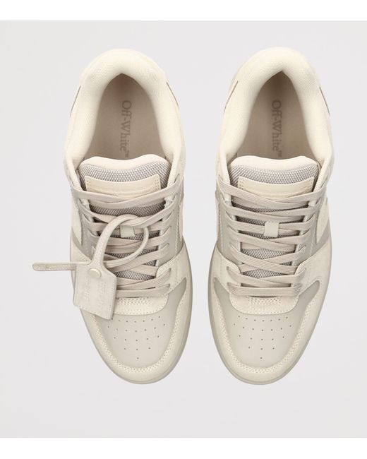Off-White c/o Virgil Abloh Men's White Suede Out Of Office Sneakers