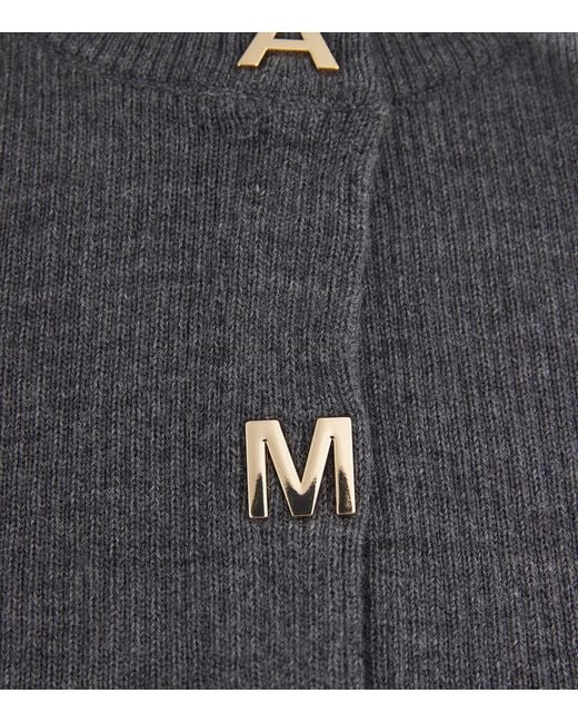 Maje Black Wool Rib-Knit Cardigan