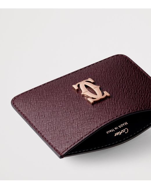 Cartier Purple Leather C De Card Holder