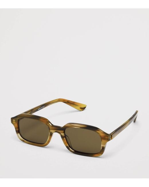 McQueen Metallic Tortoiseshell Rectangular Sunglasses