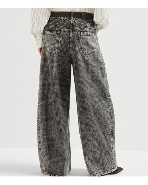 Brunello Cucinelli Gray Loose Barrel Jeans