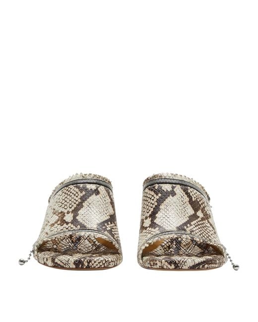 Burberry White Leather Snakeskin-effect Peep Sandals 85