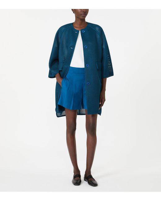 Max Mara Blue Jersey Mesh Jacket