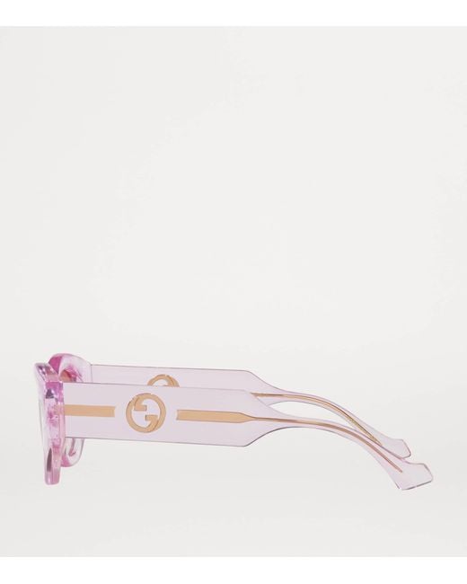 Gucci Pink Injected Oval Sunglasses