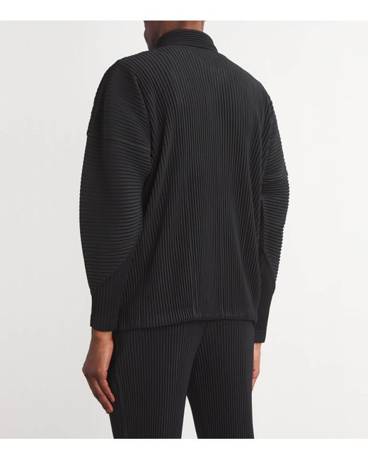 Homme Plissé Issey Miyake Pleated Blouson Jacket in Black Homme Plissé Issey Miyake Pleated Blouson Jacket in Black