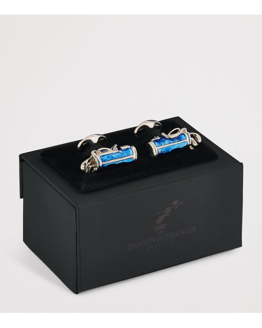 Deakin & Francis Blue Sterling Golf Cufflinks for men