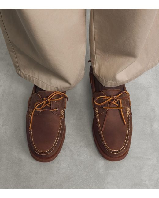 Polo Ralph Lauren Brown Leather Merton Boat Shoes