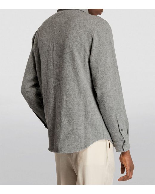 God's True Cashmere Gray Cashmere And Labradorite Solid Shirt for men