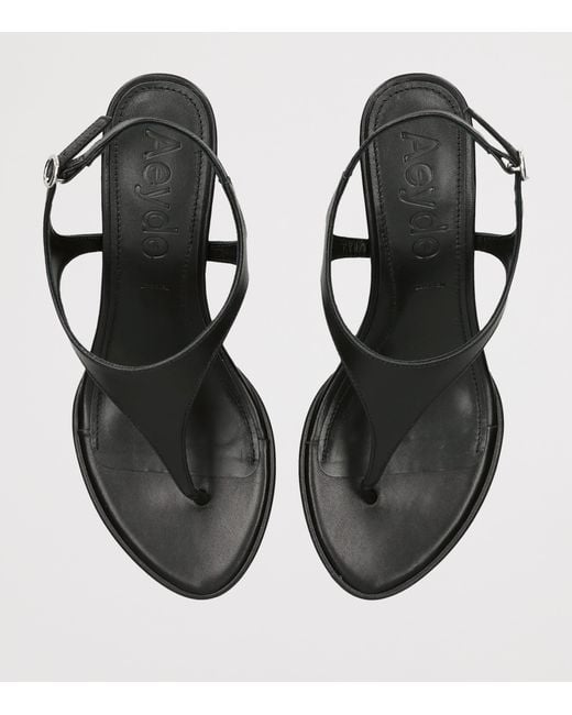 Aeyde Brown Leather Roose Wedge Sandals 55