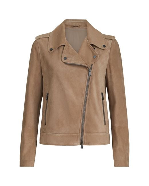 Brunello Cucinelli Brown Suede Biker Jacket