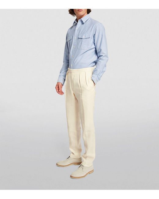 Polo Ralph Lauren Natural Linen Tailored Trousers for men