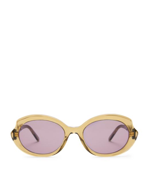 Loewe Pink Acetate Mini Oval Slim Sunglasses