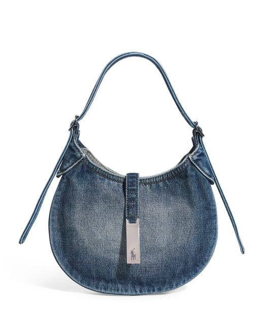 Polo Ralph Lauren Blue Small Denim Polo Id Shoulder Bag