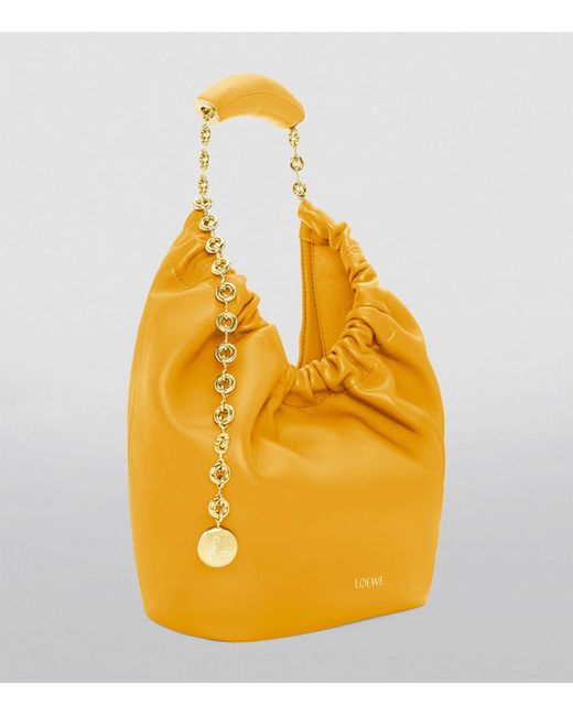 Loewe Orange Small Leather Squeeze Top-handle Bag