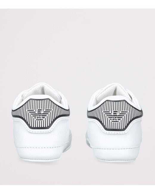 Giorgio Armani White Leather Velcro Crib Sneakers for men