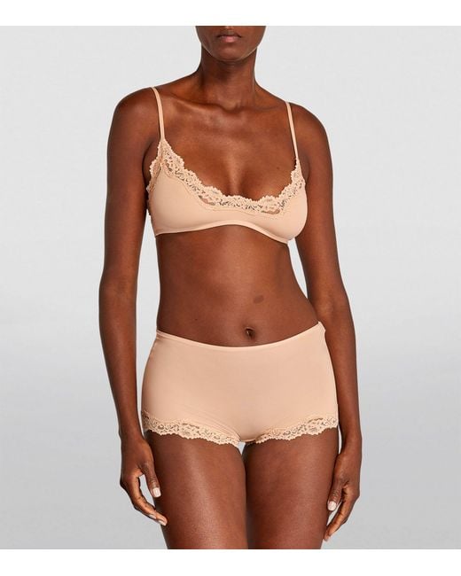 Skims Fits Everybody Lace-trim Scoop Bralette in Natural