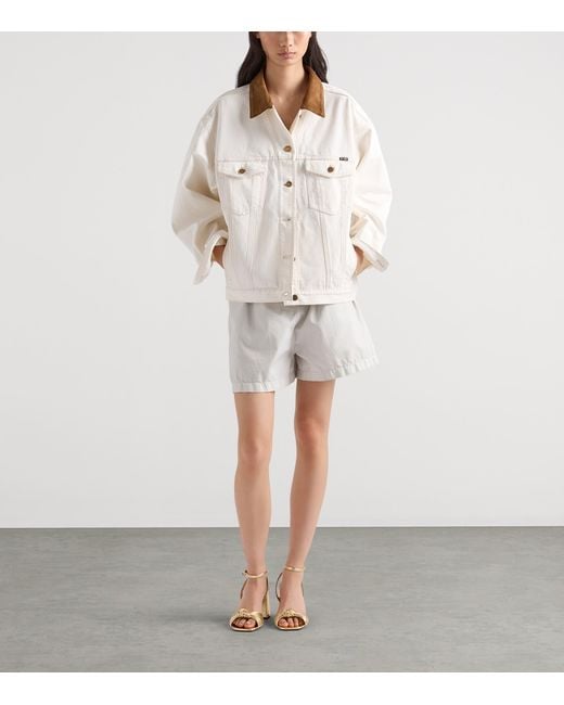 Prada White Blouson Denim Jacket