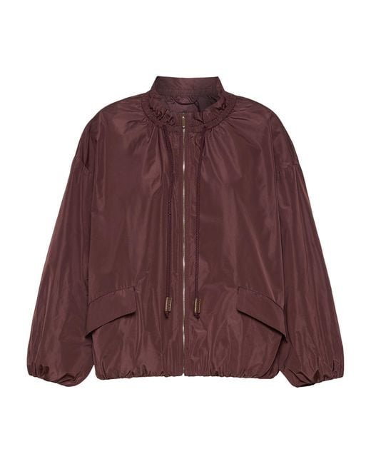 Max Mara Purple Water-Repellent Taffeta Bomber Jacket
