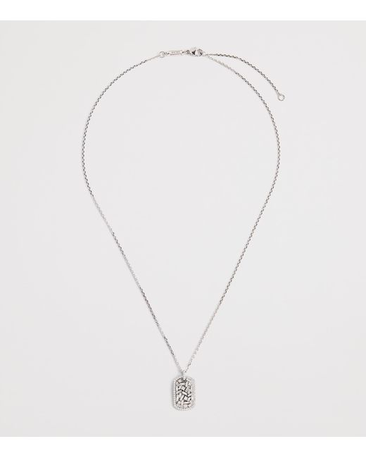 Suzanne Kalan Metallic And Diamond Medium Dog Tag Pendant Necklace