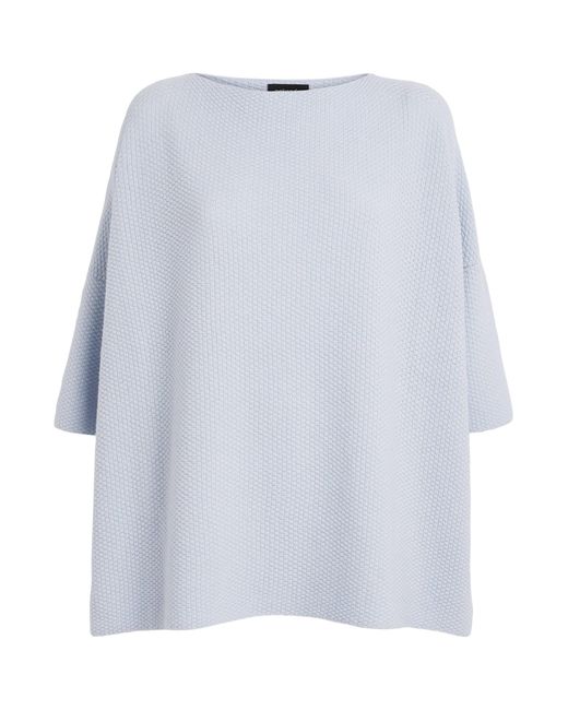 Eskandar Blue Cashmere Square-Neck Sweater