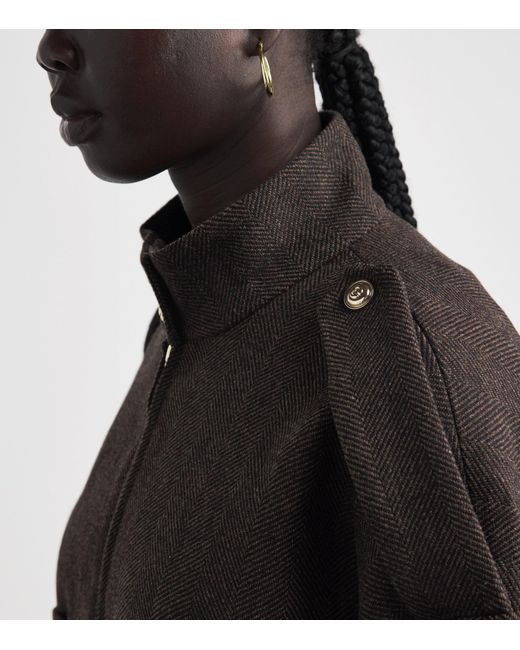 Maje Black Wool-Blend Oversized Jacket