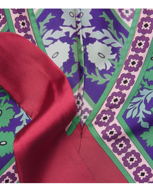 LaDoubleJ Red Silk Geometric Print Magnifico Maxi Dress