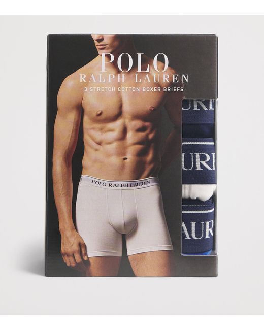 Polo Ralph Lauren Blue Stretch-Cotton Boxer Briefs for men
