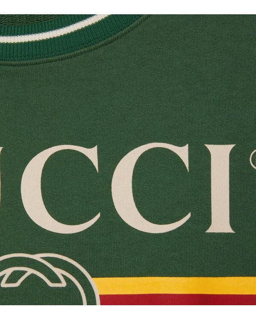 Gucci Green Logo Dog Print Sweatshirt for men